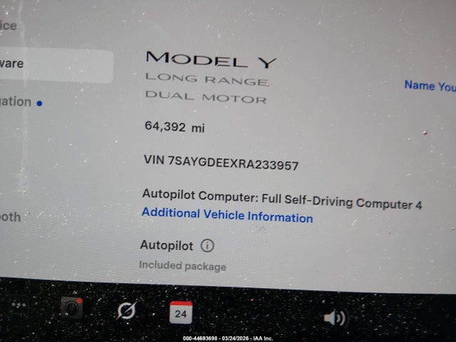 7SAYGDEEXRA233957 Tesla Model Y Long Range Dual Motor All-wheel Drive