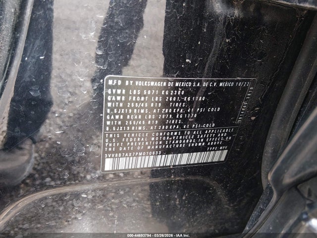 Aukcja sprzedaży 2023 Volkswagen Tiguan 2.0t Se R-line Black, vin: 3VV8B7AX7PM010633, numer aukcji: 44693794