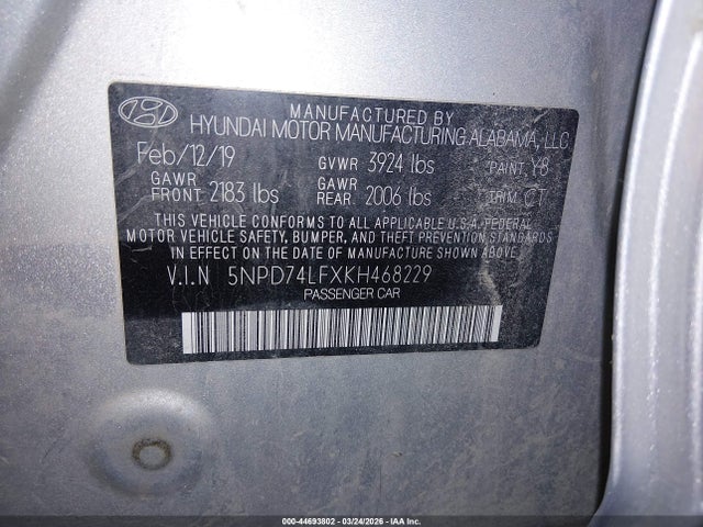 Hyundai ELANTRA SE 2019 5NPD74LFXKH468229 Image 9