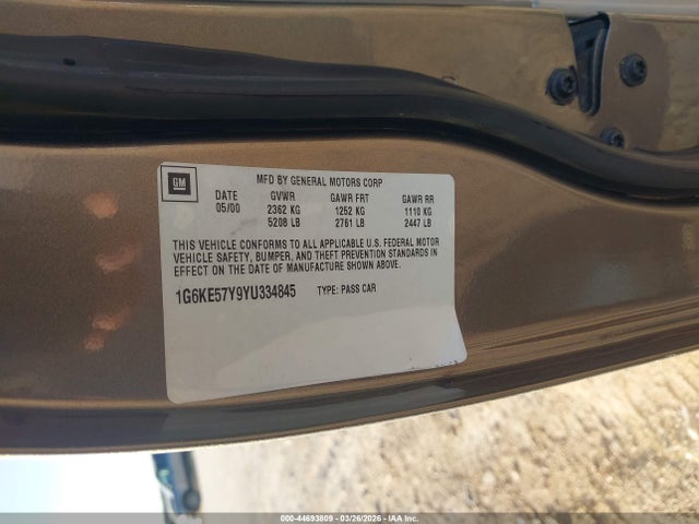 2000 CADILLAC DEVILLE 1G6KE57Y9YU334845 Photo 8