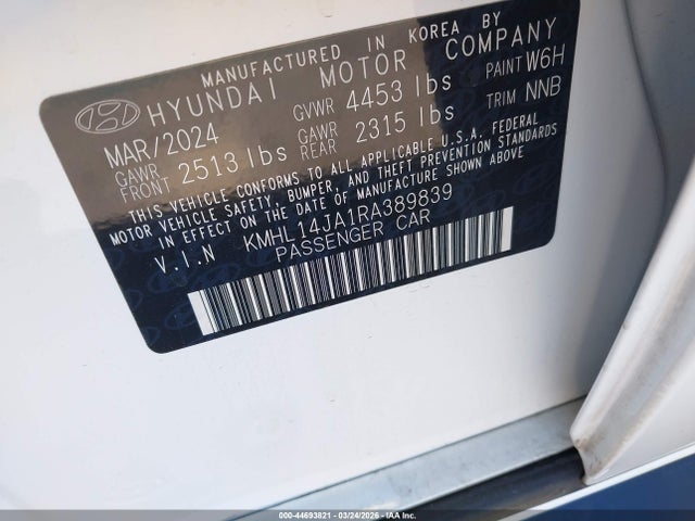 KMHL14JA1RA389839 Hyundai SONATA SEL
