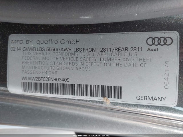 2014 AUDI RS 7 WUAW2BFC2EN903409 Photo 8
