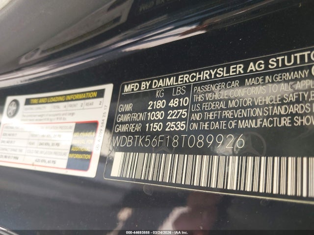 Aukcja sprzedaży 2008 Mercedes-benz Clk 350, vin: WDBTK56F18T089926, numer aukcji: 44693888