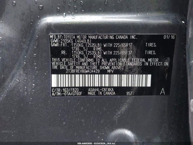 Toyota RAV4 LE 2016 2T3BFREV8GW434429 Image 9