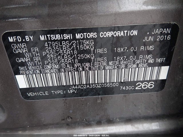 2016 MITSUBISHI OUTLANDER JA4AD2A35GZ056500 Photo 8