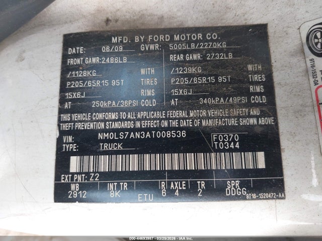 2010 FORD TRANSIT CONNECT NM0LS7AN3AT008536 Photo 8