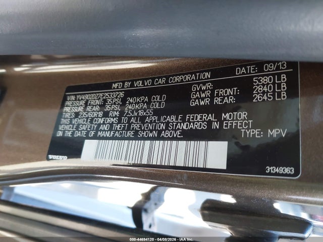 2014 VOLVO XC60 YV4902DZ7E2533726 Photo 8