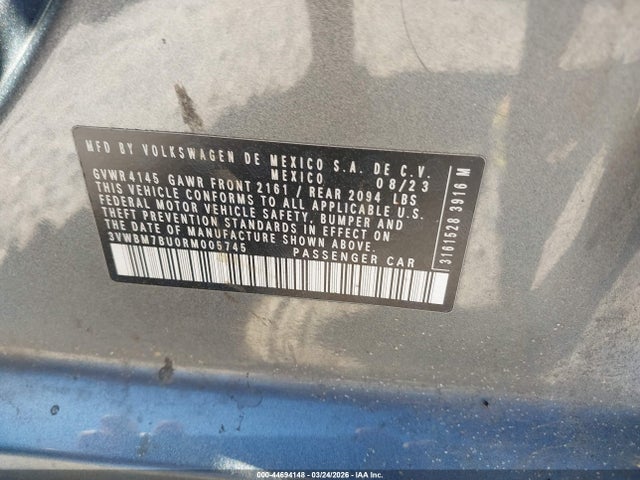 Продаж на аукціоні авто 2024 Volkswagen Jetta 1.5t Sport, vin: 3VWBM7BU0RM005745, номер лоту: 44694148
