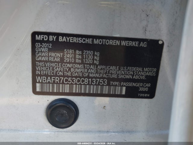 2012 BMW 535I WBAFR7C53CC813753 Photo 8