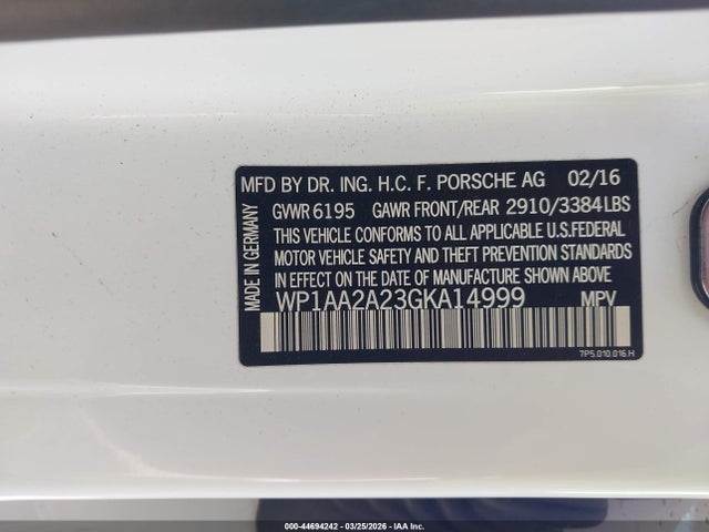 2016 PORSCHE CAYENNE WP1AA2A23GKA14999 Photo 8