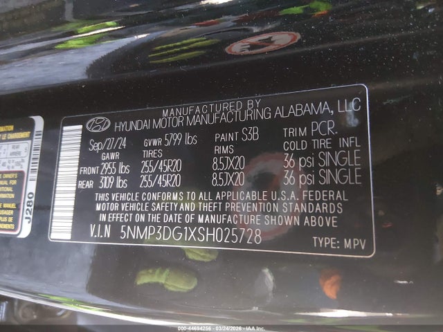 5NMP3DG1XSH025728 Hyundai Santa Fe Hybrid Limited