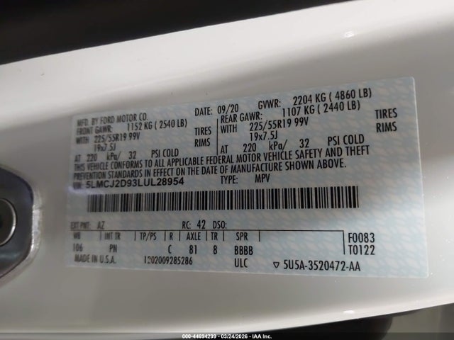 2020 LINCOLN CORSAIR 5LMCJ2D93LUL28954 Photo 8