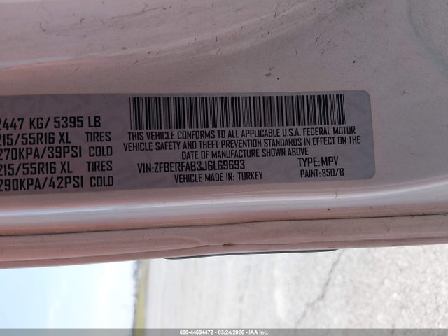 Aukcja sprzedaży 2018 Ram Promaster City Tradesman, vin: ZFBERFAB3J6L69693, numer aukcji: 44694472