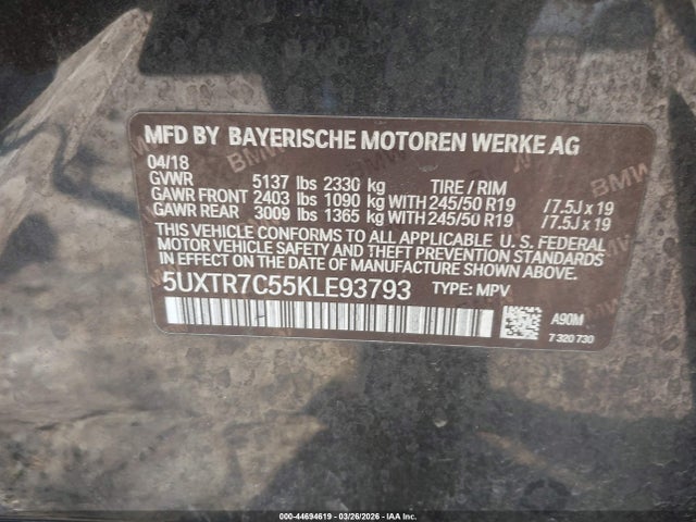 2019 BMW X3 5UXTR7C55KLE93793 Photo 8