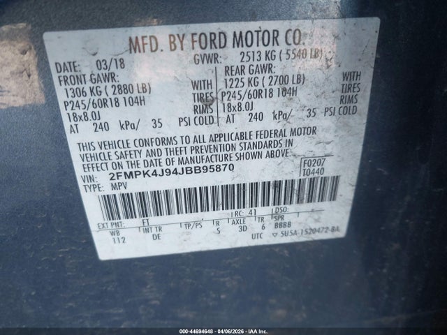 2018 FORD EDGE 2FMPK4J94JBB95870 Photo 8