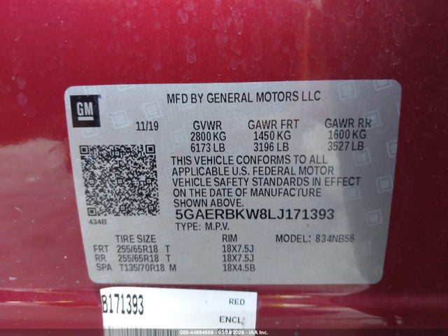 2020 BUICK ENCLAVE 5GAERBKW8LJ171393 Photo 8