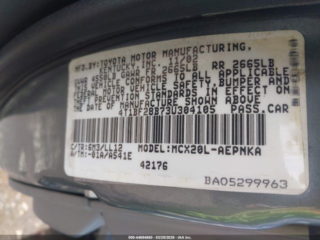 2003 TOYOTA AVALON 4T1BF28B73U304105 Photo 8
