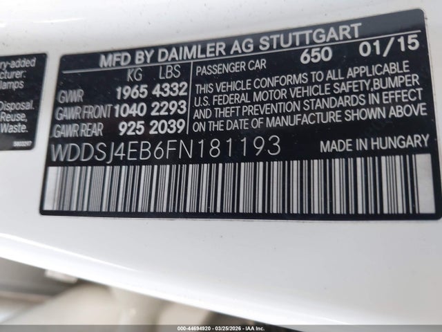 2015 MERCEDES-BENZ CLA 250 WDDSJ4EB6FN181193 Photo 8