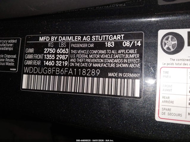 WDDUG8FB6FA118289 Mercedes-Benz S 550 4matic