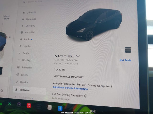Aukcja sprzedaży 2022 Tesla Model Y Long Range Dual Motor All-wheel Drive, vin: 7SAYGAEE4NF433177, numer aukcji: 44695084