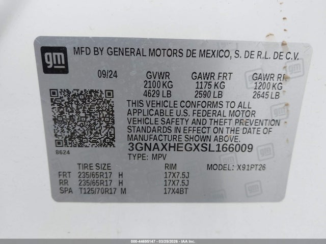 2025 CHEVROLET EQUINOX 3GNAXHEGXSL166009 Photo 8