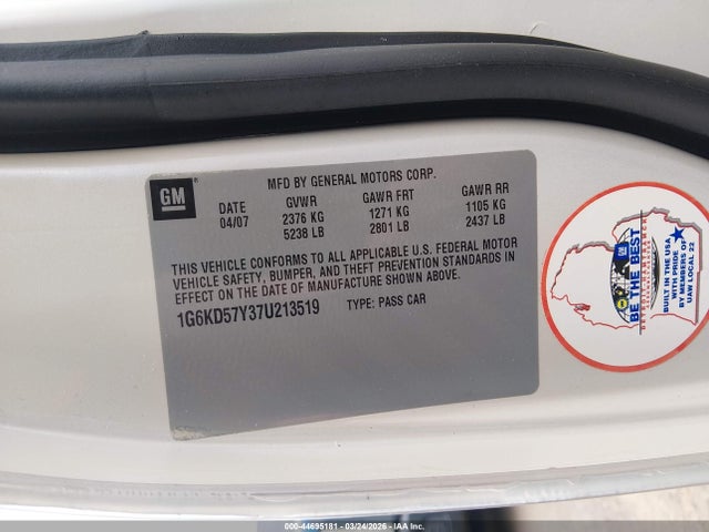 2007 CADILLAC DTS 1G6KD57Y37U213519 Photo 8