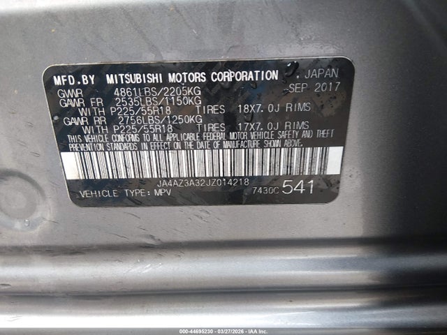 2018 MITSUBISHI OUTLANDER JA4AZ3A32JZ014218 Photo 8