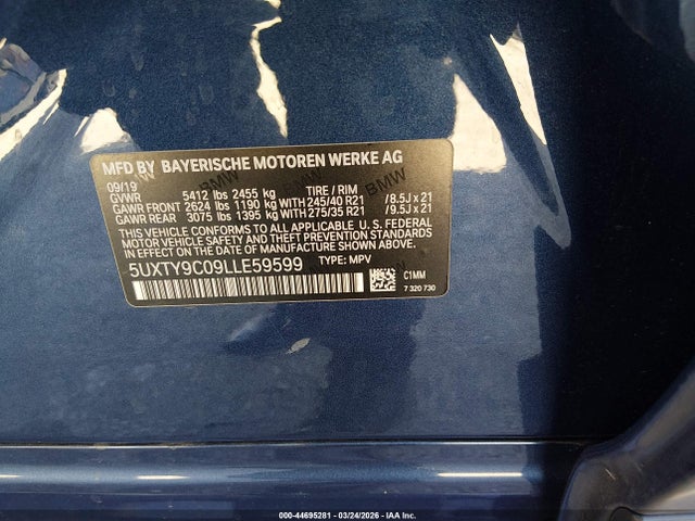 2020 BMW X3 5UXTY9C09LLE59599 Photo 8