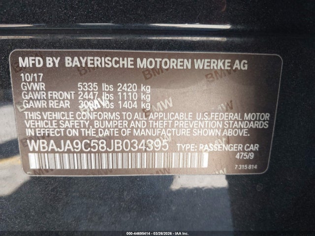 WBAJA9C58JB034395 BMW 530e Iperformance