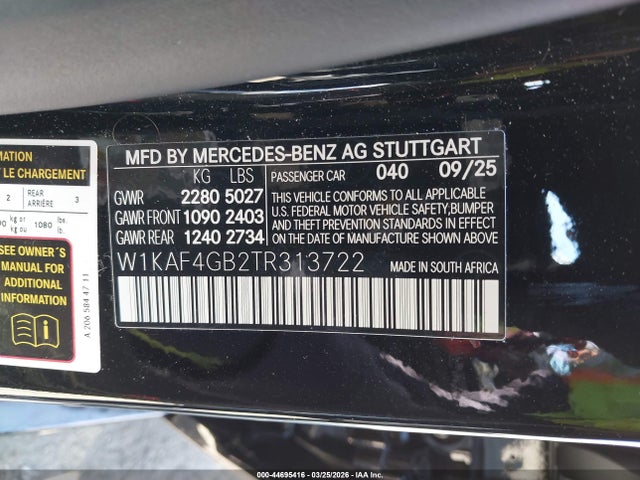 W1KAF4GB2TR313722 Mercedes-Benz C 300