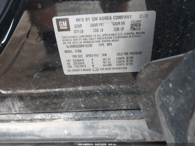 Aukcja sprzedaży 2021 Buick Encore Gx Fwd Select, vin: KL4MMDS20MB155339, numer aukcji: 44695434
