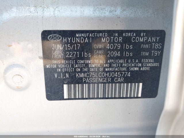 2017 HYUNDAI IONIQ HYBRID KMHC75LC0HU045774 Photo 8