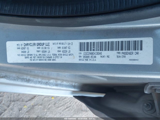 Aukcja sprzedaży 2014 Dodge Avenger Se, vin: 1C3CDZAB8EN139345, numer aukcji: 44695460
