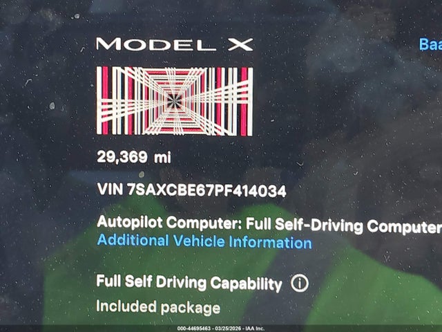 Aukcja sprzedaży 2023 Tesla Model X Plaid Tri Motor All-wheel Drive, vin: 7SAXCBE67PF414034, numer aukcji: 44695463
