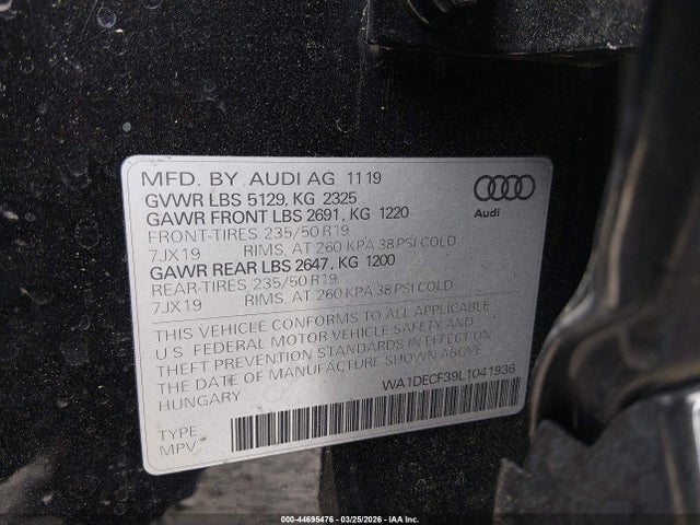 WA1DECF39L1041936 Audi Q3 Premium 45 Tfsi S Line Quattro Tiptronic
