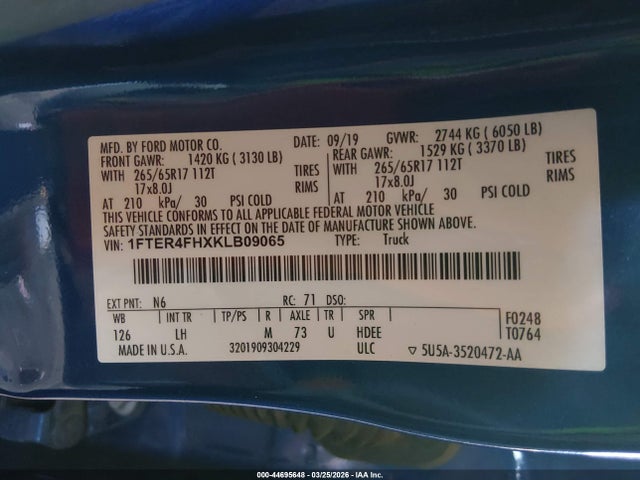 2019 FORD RANGER 1FTER4FHXKLB09065 Photo 8