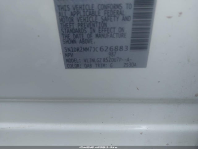 44695685 :رقم المزاد ، 5N1DR2MM7JC626883 vin ، 2018 Nissan Pathfinder Sl مزاد بيع