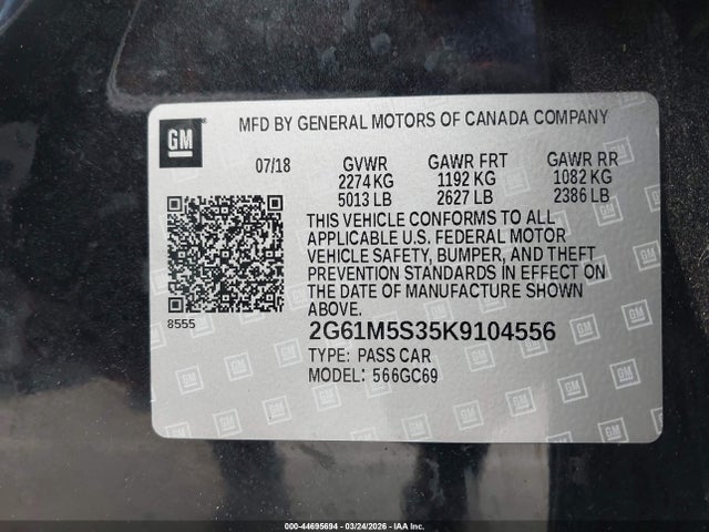 2019 CADILLAC XTS 2G61M5S35K9104556 Photo 8