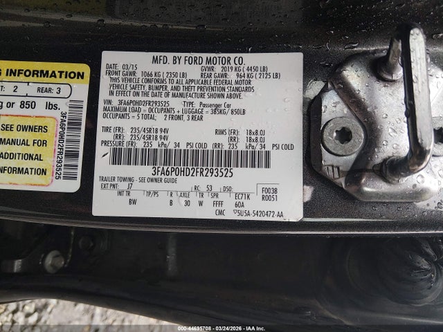 2015 FORD FUSION 3FA6P0HD2FR293525 Photo 8