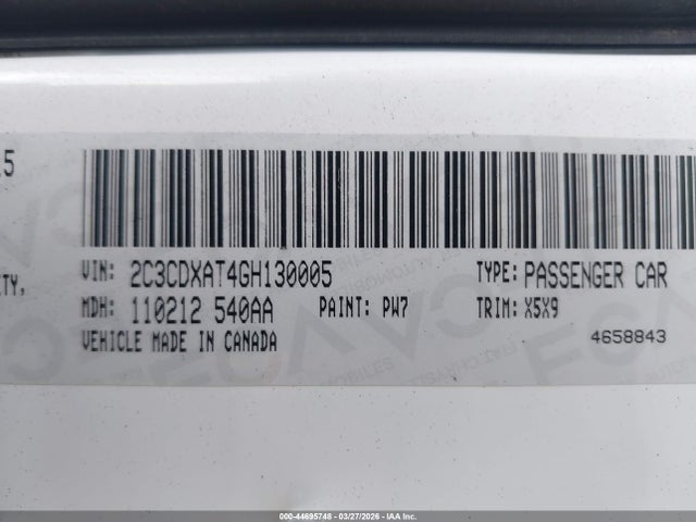 Aukcja sprzedaży 2016 Dodge Charger Police, vin: 2C3CDXAT4GH130005, numer aukcji: 44695748