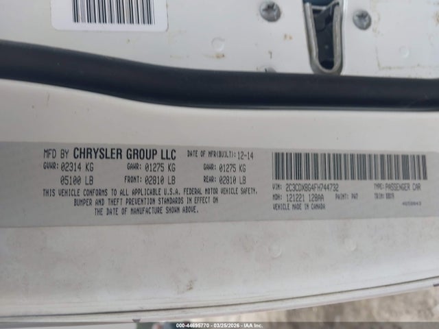 2015 DODGE CHARGER 2C3CDXBG4FH744732 Photo 8