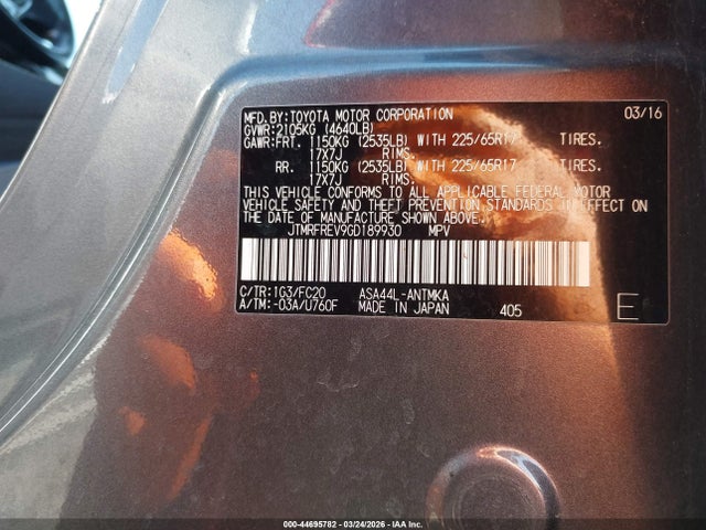 Toyota Rav4 Xle 2016 JTMRFREV9GD189930 Image 9