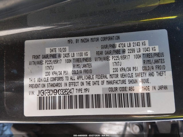 Mazda Cx-5 Touring 2021 JM3KFBCM9M0326247 Image 9