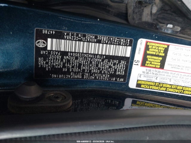4T1B11HK0KU285646 Toyota CAMRY LE