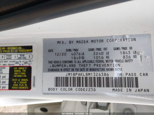2021 MAZDA MAZDA3 JM1BPAKL8M1326386 Photo 8