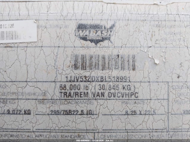Продаж на аукціоні авто 2011 Wabash National Corp Wabash National Corp, vin: 1JJV532DXBL518991, номер лоту: 44696081