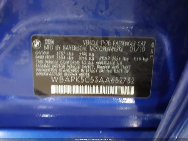 2010 Bmw 328i Xdrive მანქანა იყიდება აუქციონზე, vin: WBAPK5C53AA652732, აუქციონის ნომერი: 44696128