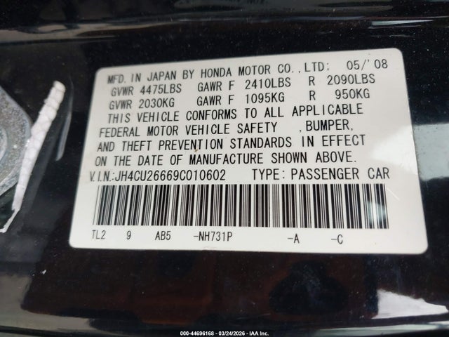2009 ACURA TSX JH4CU26669C010602 Photo 8