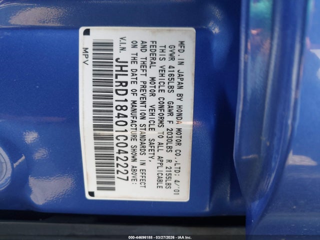 2001 HONDA CR-V JHLRD18401C042227 Photo 8