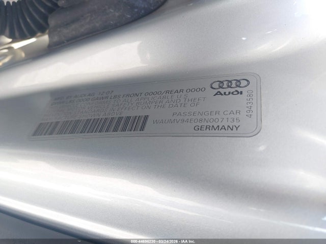 2008 AUDI A8 L WAUMV94E08N007135 Photo 8